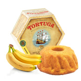 TORTUGA pastel de ron y plátano, frente del paquete listo para regalar