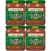 Tostitos frasco frente mostrando etiqueta clara y práctico consumo