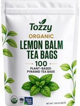 TOZZY empaque frontal con 100 bolsas, presenta claridad y origen orgánico
