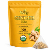 TOZZY bolsita piramidal en taza mostrando infusión intensa y aroma