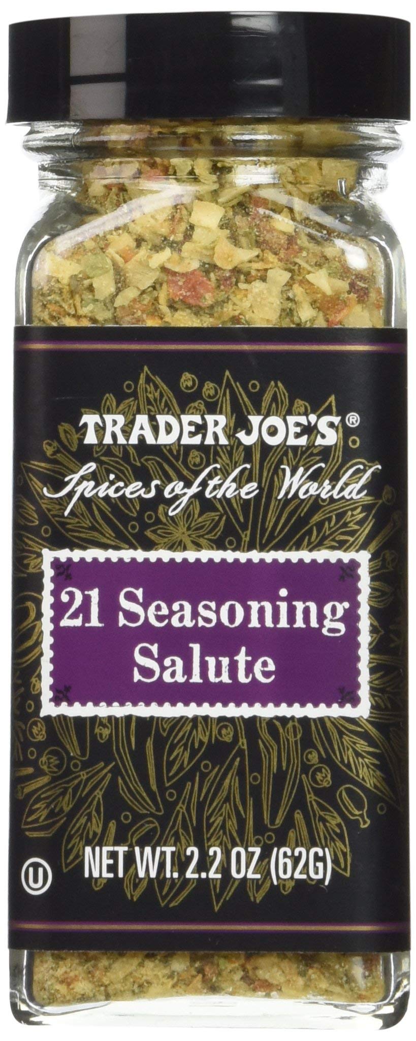 Trader Joe's frasco frontal mostrando etiqueta y tamaño práctico