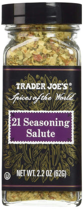 Trader Joe's frasco frontal mostrando etiqueta y tamaño práctico
