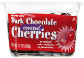 Trader Joe's bolsa frontal de cerezas cubiertas con chocolate, presentación apetecible