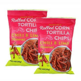 Trader Joe's frente del empaque mostrando el diseño y sabor chili lima, ideal para repisas