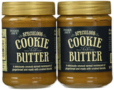 Trader Joe's tarro frontal de Cookie Butter mostrando la etiqueta y tamaño