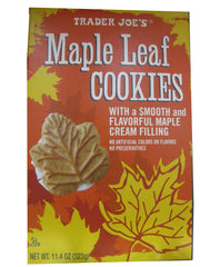 Trader Joe's empaque frontal del pack doble mostrando galletas arce frescas y prácticas