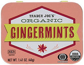 Trader Joe's envase frontal de Gingermints 40 g mostrando diseño y beneficio portátil