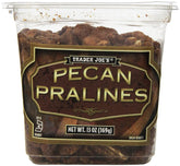 Trader Joe's envase frontal de pecan pralines, ideal para compartir