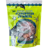 Trader Joe's empaque frontal de Scandinavian Swimmers mostrando aspecto y beneficios