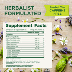 Traditional Medicinals bolsita individual con textura y cordón compostable destacando sostenibilidad
