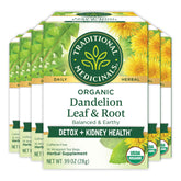 Traditional Medicinals vista frontal de caja mostrando 96 bolsas y beneficios orgánicos