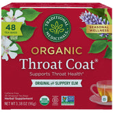 Traditional Medicinals frente del empaque mostrando 48 bolsitas y beneficios