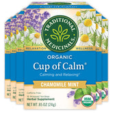 Traditional Medicinals frente del empaque mostrando 96 bolsitas y beneficios orgánicos