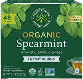 Traditional Medicinals frente del empaque que muestra aporte orgánico y sin cafeína