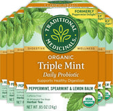 Traditional Medicinals caja frontal mostrando 96 bolsitas y beneficios