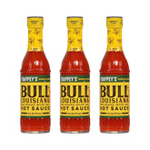 Trappey's Bull Brand vista frontal de la botella con etiqueta clara y reconocible