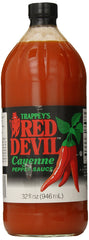 Trappey's frasco Red Devil 32oz vista frontal con etiqueta clara y reconocimiento de marca