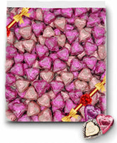 TREATBASKET bolsa frontal mostrando corazones rosas y plata, ideal para eventos