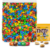 TREATBASKET M&M Peanut frente de la bolsa mostrando tamaño Party Size y facilidad para compartir
