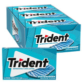Trident paquete frontal wintergreen mostrando diseño y frescura