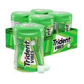 Trident Vibes botella frontal mostrando diseño y cantidad en empaque, fácil de llevar