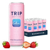 TRIP lata Wild Strawberry al frente mostrando diseño y aspecto refrescante
