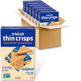 Triscuit paquete frontal mostrando seis cajas y frescura