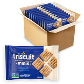 Triscuit mostrando el frente del empaque con diseño y cantidad