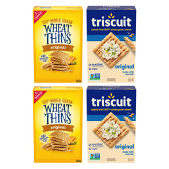 Triscuit y Wheat Thins frente del empaque mostrando variedad y conveniencia