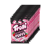 Trolli primer plano frontal del paquete mostrando diseño llamativo y beneficio de compartir