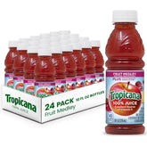 Tropicana Fruit Medley paquete frontal mostrando 24 botellas y conveniencia