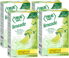 True Citrus frente del empaque mostrando el pack de 4 cajas y beneficios
