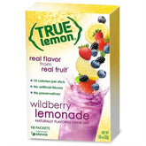 True Lemon frente del empaque mostrando 3 paquetes y 10 sobres, práctico