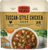 True Primal paquete frontal mostrando sopa toscana y conveniencia