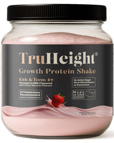 TruHeight frente del envase mostrando sabor fresa y beneficios