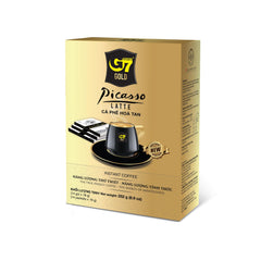TRUNG NGUYEN Legend caja frontal de G7 Gold Picasso Latte mostrando diseño y cantidad