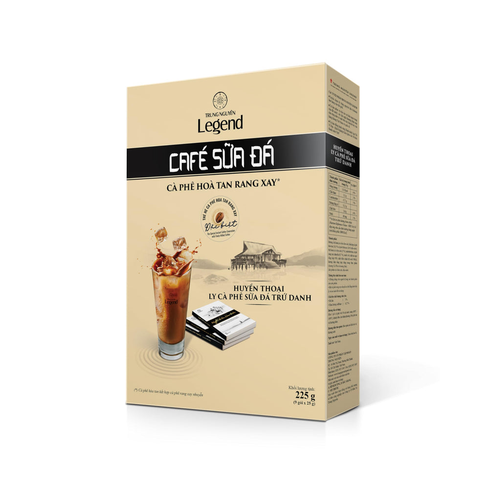 TRUNG NGUYEN Legend frontal de caja mostrando 9 sobres y diseño premium