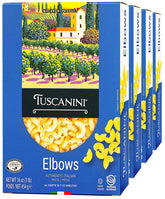 Tuscanini paquete frontal de coditos mostrando marca y beneficio calidad