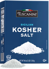 Tuscanini paquete frontal de 3 lb mostrando marca y origen italiano para almacenamiento a granel