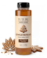TUTURU botella frontal mostrando jarabe Gingerbread y diseño limpio