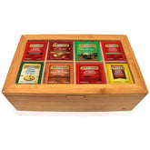 Twinings caja de bambú frontal mostrando diseño elegante y orden