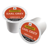 Twinings caja frontal de 56 cápsulas K-Cup mostrando marca y variedad Earl Grey, conveniencia inmediata