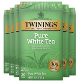 Twinings caja frontal de Pure White Tea, embalaje claro y fresco