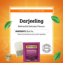 Twinings taza de té Darjeeling preparada, sabor ligero y fragante