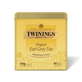 Twinings lata frente mostrando diseño y cantidad, ideal para almacenamiento