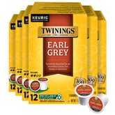 Twinings caja frontal de cápsulas K-Cup mostrando diseño y cantidad, conveniencia Twinings
