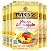 Twinings frente de caja Mango y Piña mostrando diseño y beneficio fresco