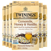 Twinings frente de caja manzanilla miel vainilla mostrando diseño y cantidad