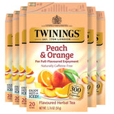 Twinings caja frontal Peach & Orange mostrando diseño y cantidad
