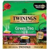 Twinings frente del empaque mostrando 100 bolsitas y diseño atractivo